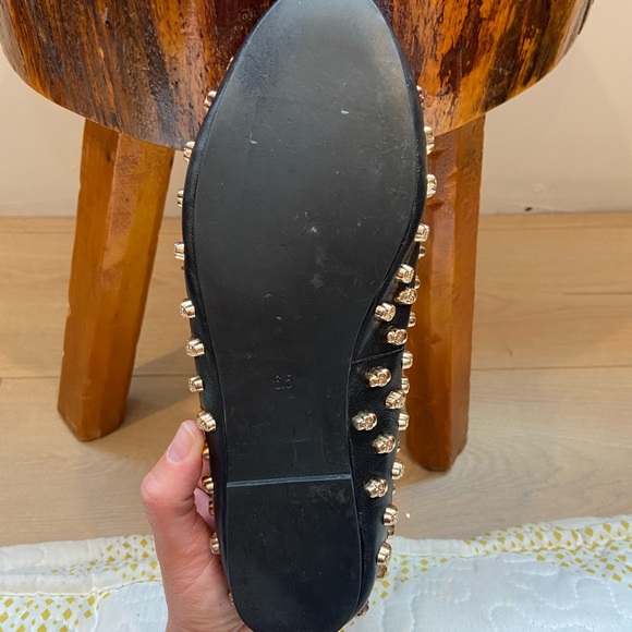 Jeffrey Campbell Black and Gold Studded Loafers - Picture 8 of 12